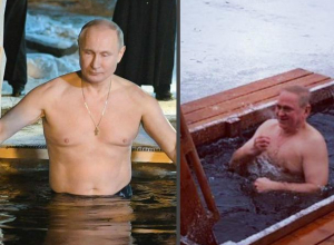 Владимир Путин, Игорь Воронин и даже Ксения Собчак вошли в крещенскую воду Владимир Путин, Игорь Воронин и даже Ксения Собчак вошли в крещенскую воду