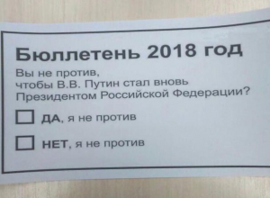 Волжане посмеялись над «риторическим» бюллетенем 2018 года Волжане посмеялись над «риторическим» бюллетенем 2018 года