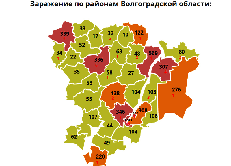 Карта волгоградской области по районам